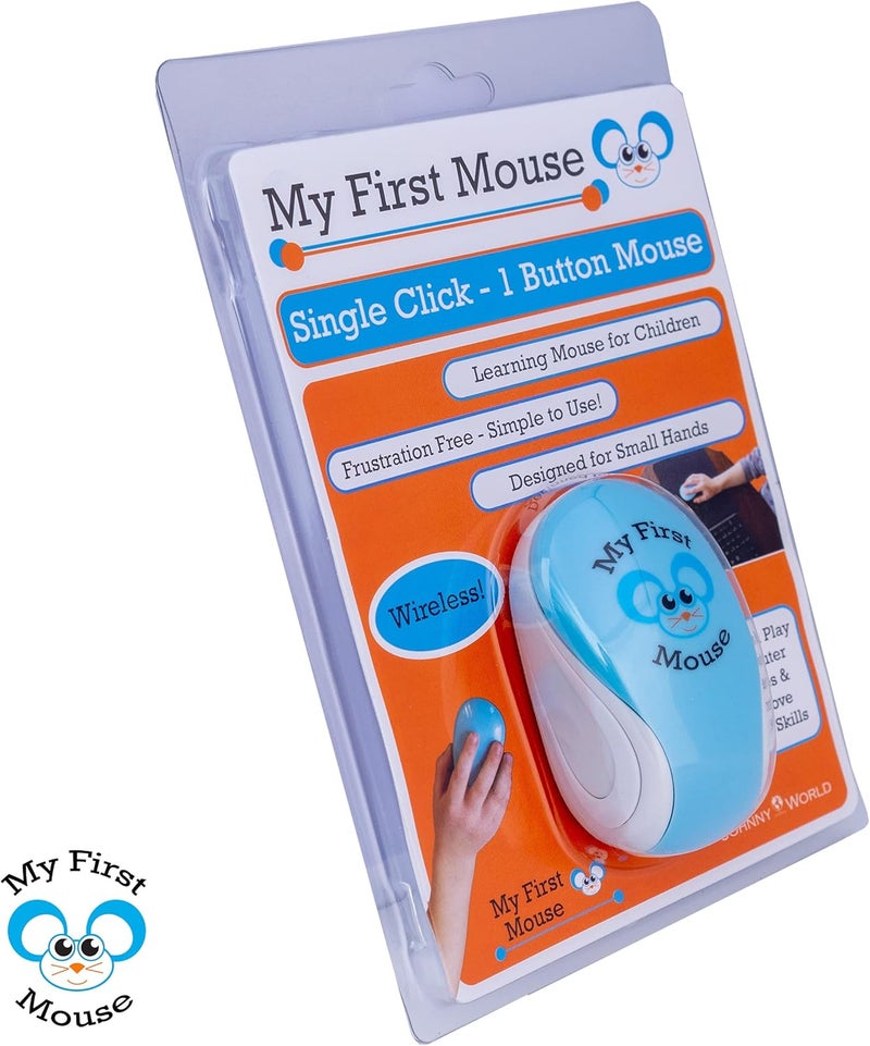 Johnny World My First Wireless Mouse - Single Click, One Button, Designed for Small Hands and Early Learners. Perfect for Educational Computer Games - Image 4